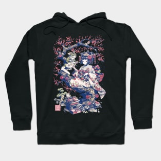 Japanese Girl With Dragon and Cats T-Shirt 10 Hoodie